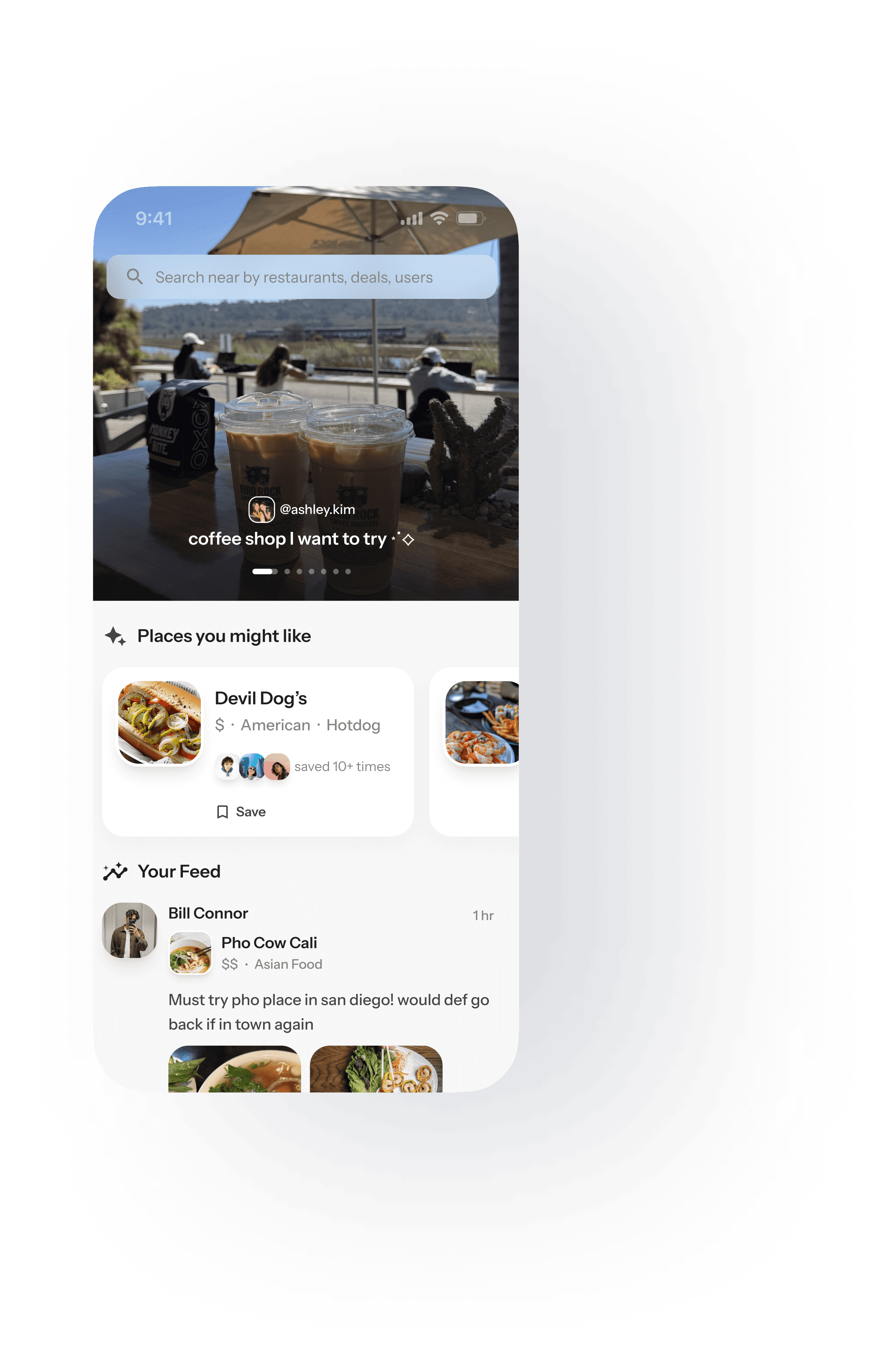 Feed screen